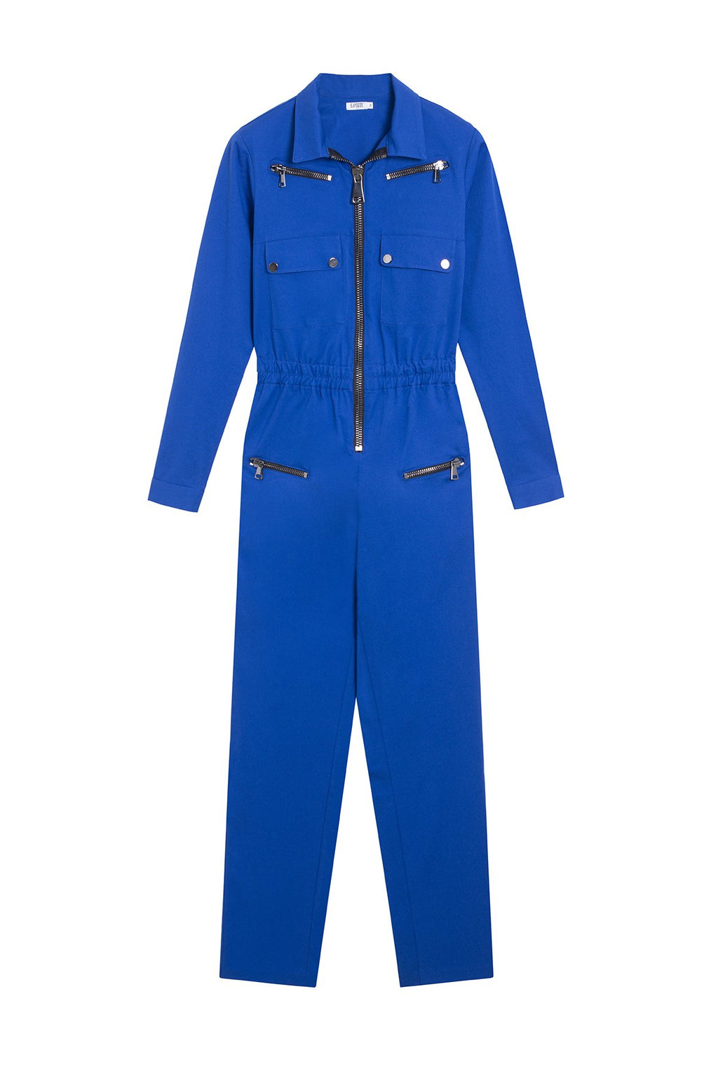 Navy blue elegant longsleeves jumpsuit - Overalls